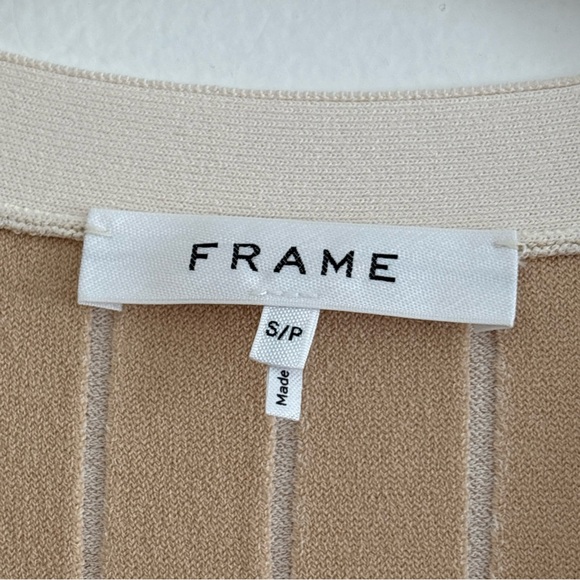FRAME Beige Ribbed Button-Front Cardigan Dress Long Sleeve Midi Dress SM nwot - Picture 4 of 13